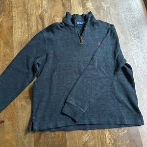 Polo Ralph Lauren 100% cotton sweater with zipper - dark gray